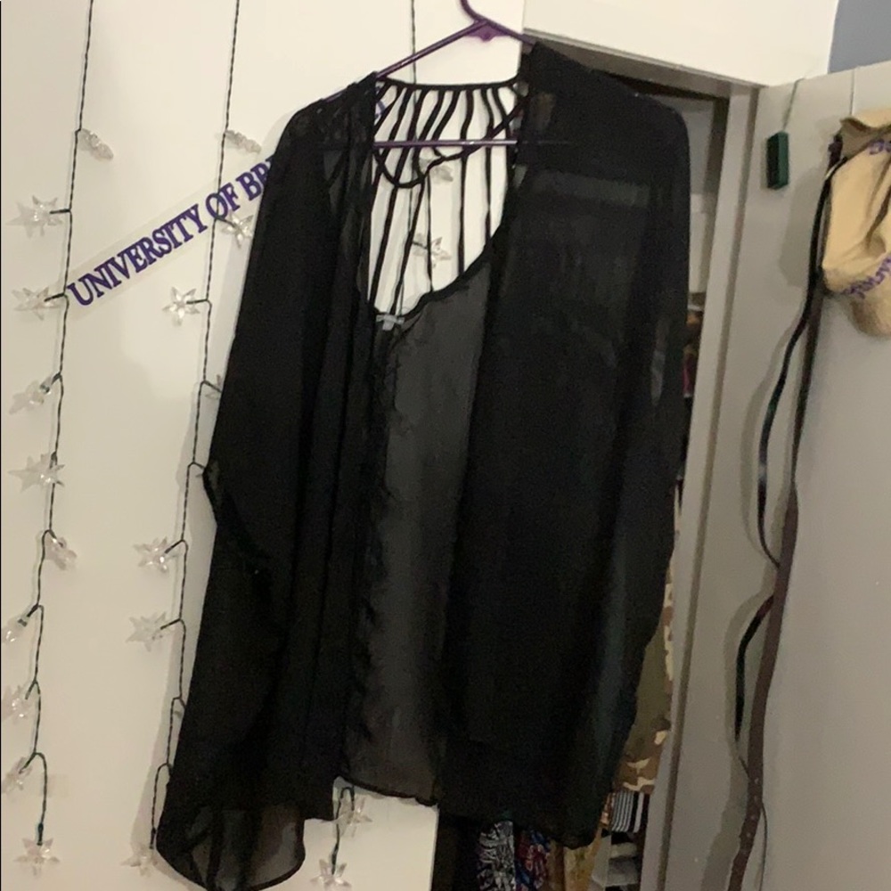 Sheer Black Cardigan